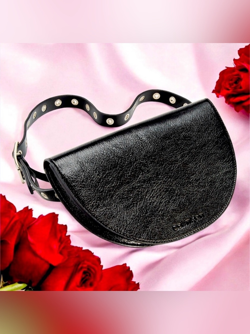 Calvin Klein Crinkle Patent Leather Belt Bag NWOT